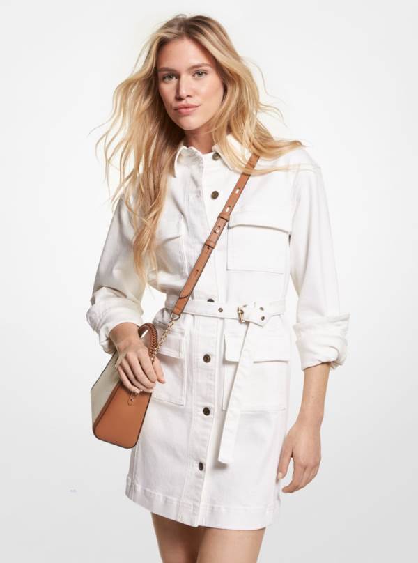 Damske Saty Michael Kors Denim Belted Leopardie - Oblecenie Michael Kors Akcia | QBOZR-5273